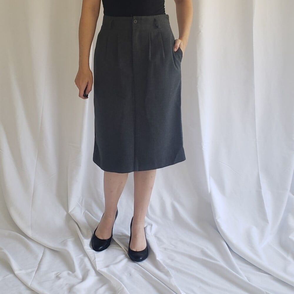 80s Gray Pencil Skirt